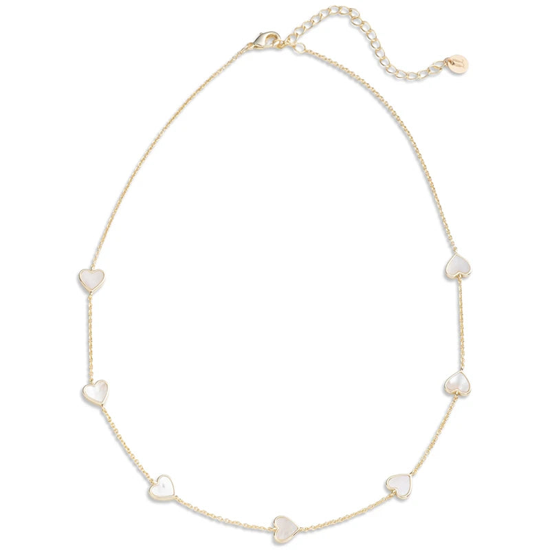Mother of Pearl Heart Stacking Necklace