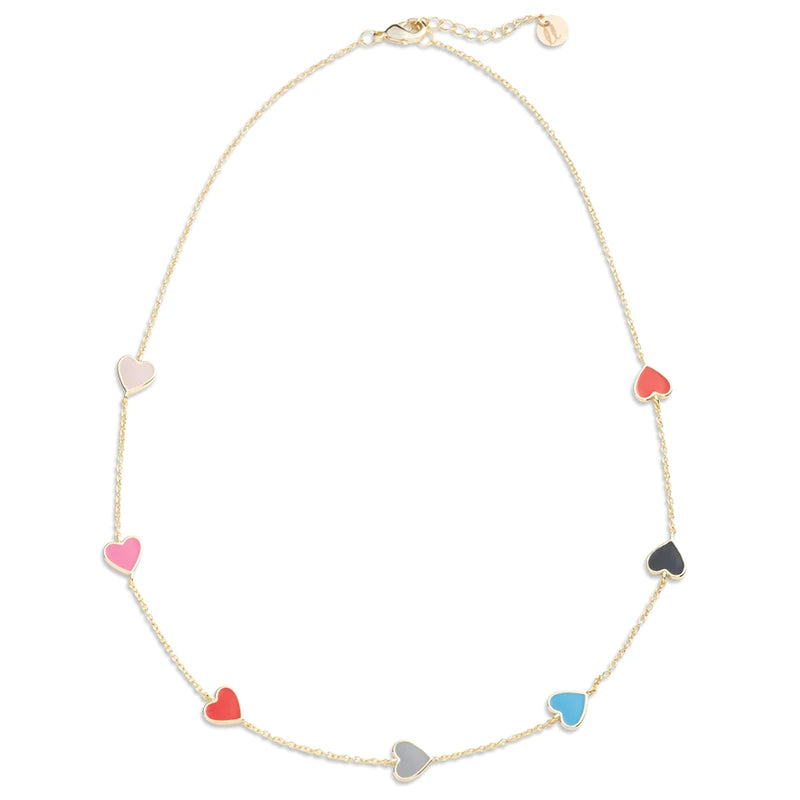 Rainbow Heart Stacking Necklace